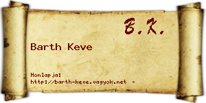 Barth Keve névjegykártya